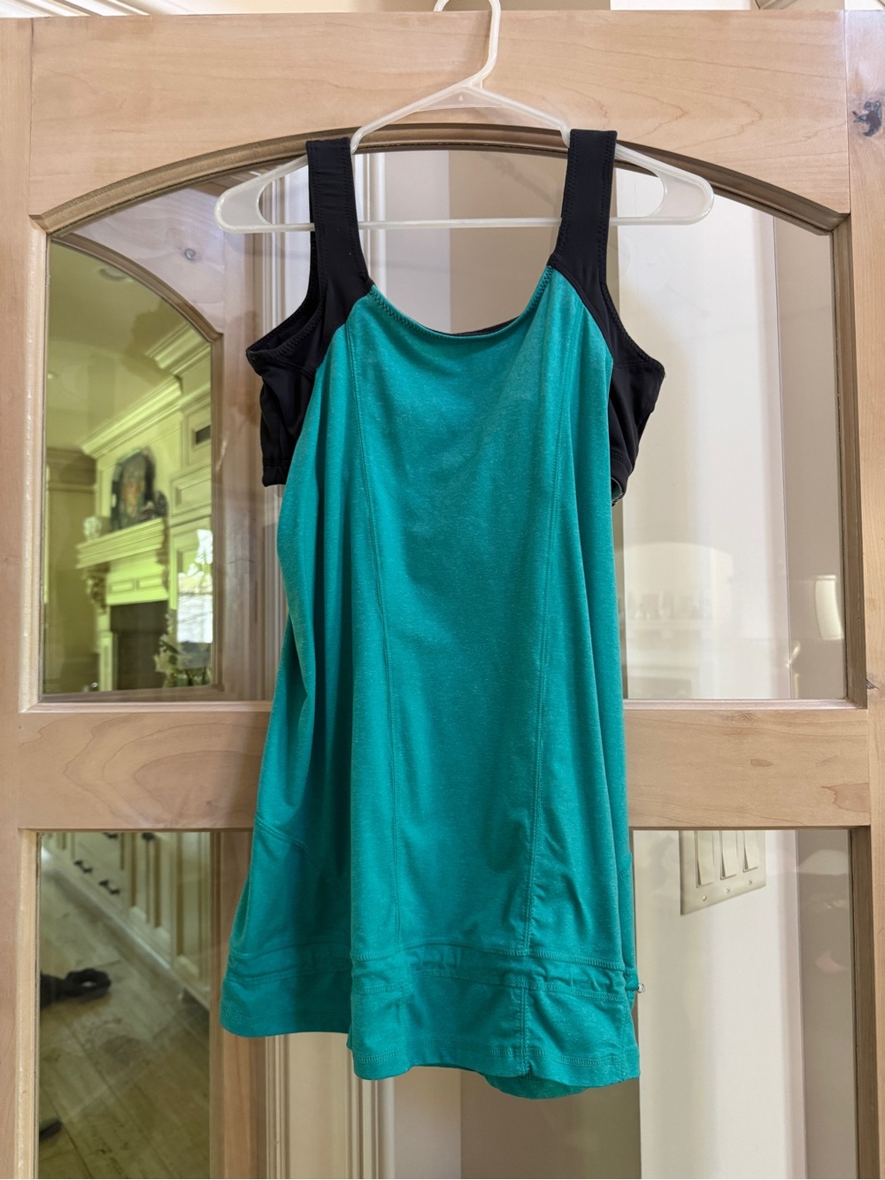 Teal and Black Active Tabk Top